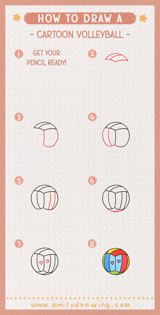 how to draw a cartoon volleyball pinterest pin